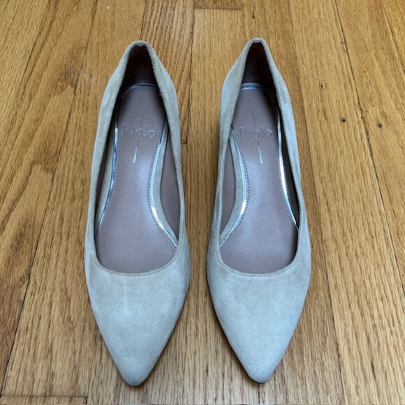 Linea Paolo Beige Block heel Suede Pumps size 5.5 - Picture 2 of 8